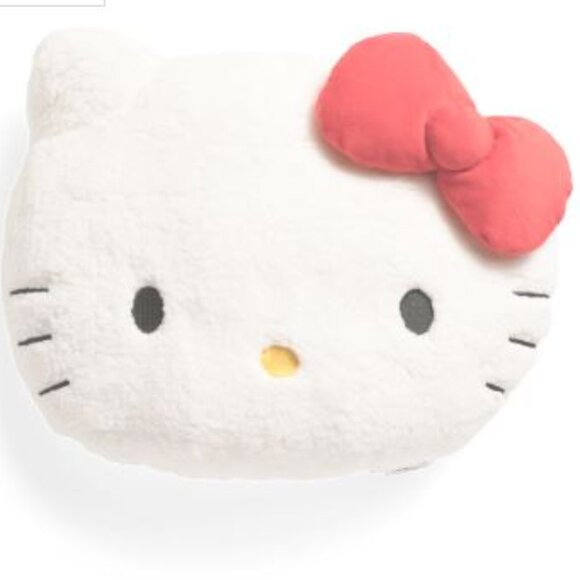 Hello Kitty Sherpa Head Bow Decorative Pillow - NWT - Picture 1 of 7